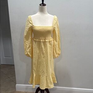 Line Yellow Smocked Women's 👗 xs